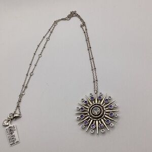Brighton Halo Ice Radiate Necklace Silver-Tanzanite NWT